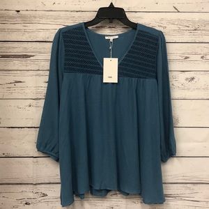 RETHM cornflower “denim” blue‎ peasant top